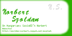 norbert szoldan business card